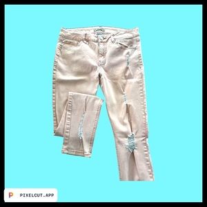 REFUGE Baby Pink Denim Ripped Jeans